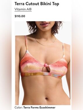 Vitamin A NEW Size M Terra Cutout Bikini Top $110 MSRP